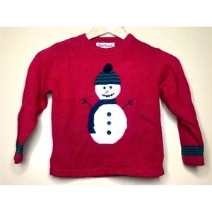 Red Truck Boys Size Medium/5 Sweater Knit  Red Crew Neck Long Sleeve